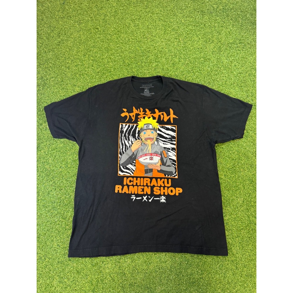 Naruto Shippuden Ichiraku‎ Ramen Shop Graphic T-Shirt Mens 2XL Black Viz Media